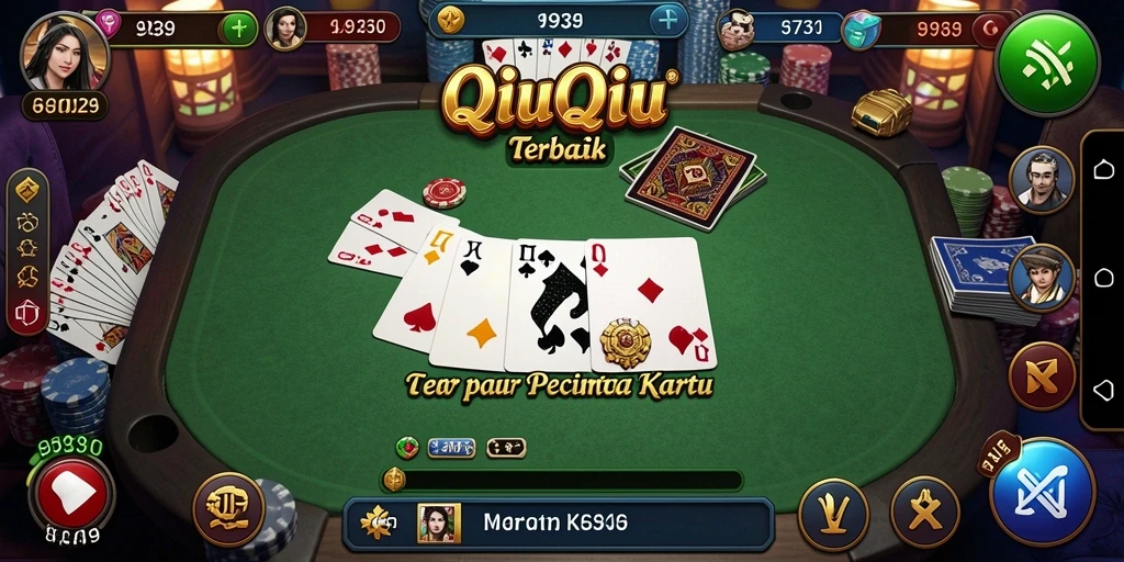 Tampilan layar gameplay QiuQiu yang menarik dan kompetitif.