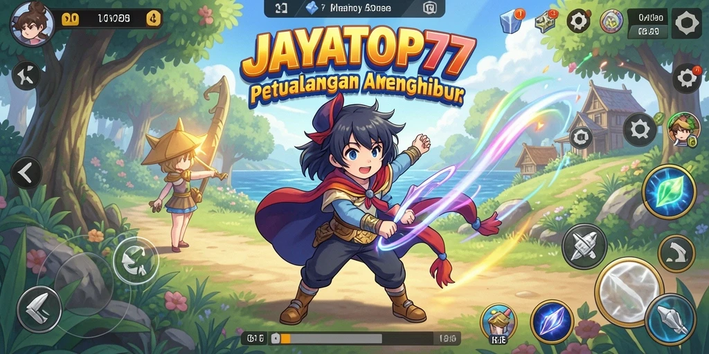 Tangkapan layar utama JAYATOP77 menampilkan aksi pertarungan luar biasa dalam game Anime.