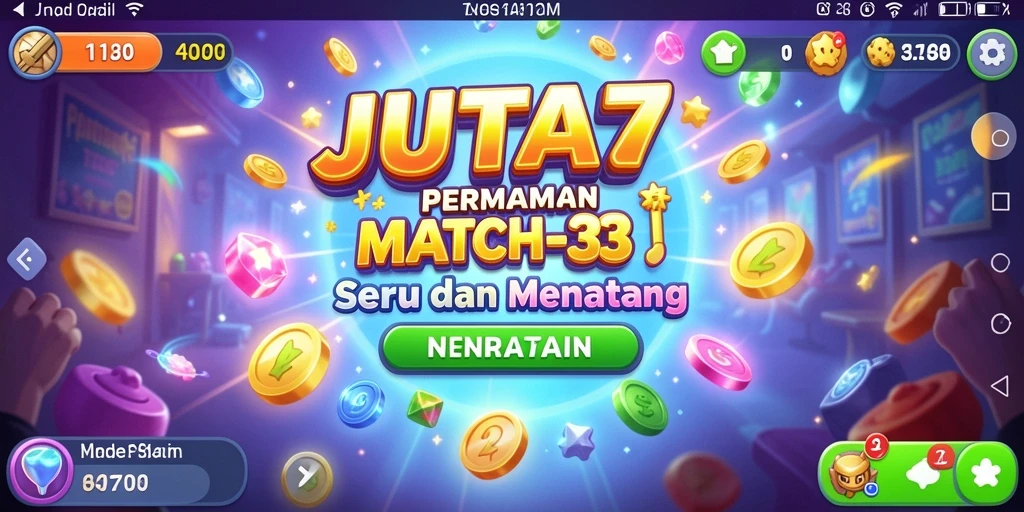 Tampilan gameplay seru JUTA7 yang penuh warna.