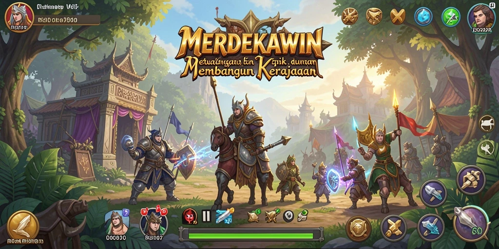 Screenshot gameplay MERDEKAWIN dengan aksi petualangan RPG yang seru.