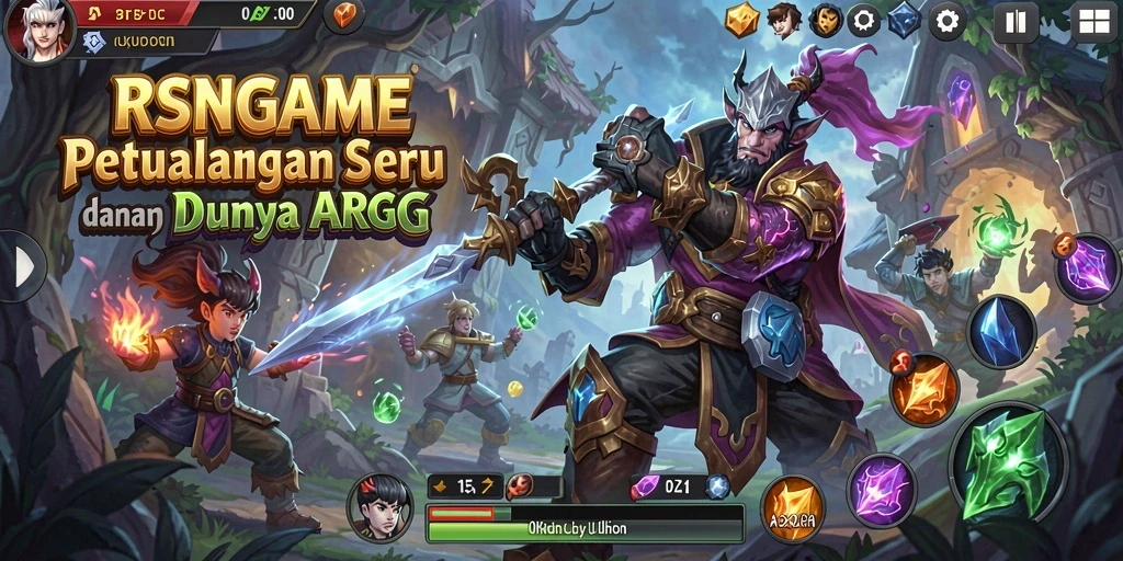 Tampilan utama gameplay RSNGAME dengan pertarungan seru dan efek visual yang memukau.